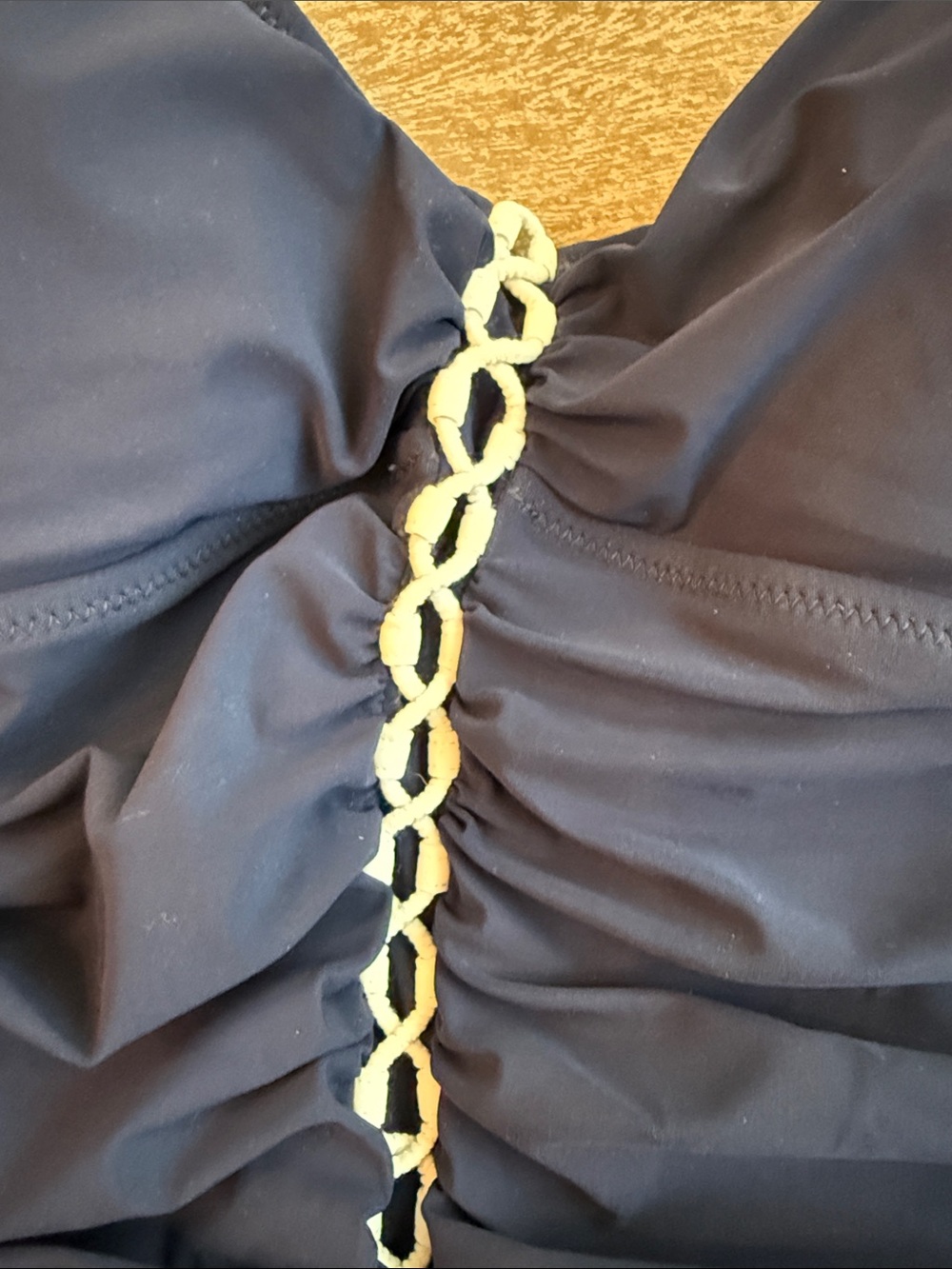Gottex Navy Tankini Top with White Braid Detail - Picture 3 of 6
